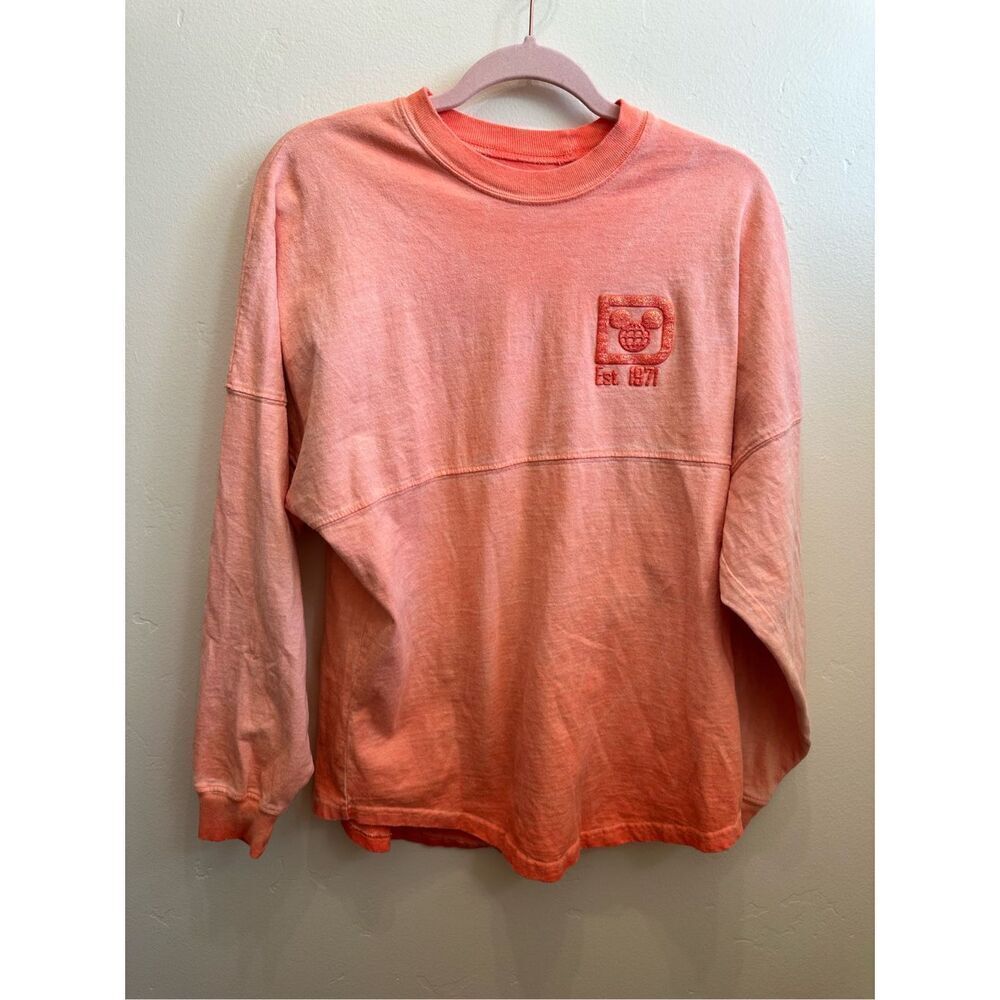 Disney Coral-Peach Long Sleeve Crew Tee